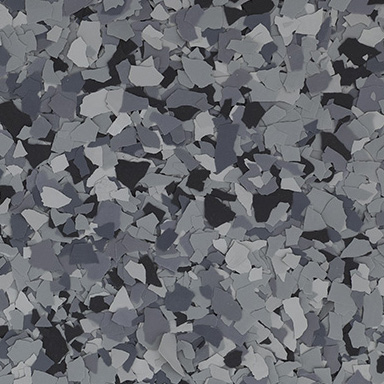 Epoxy floor experts color flake blend nightfall.